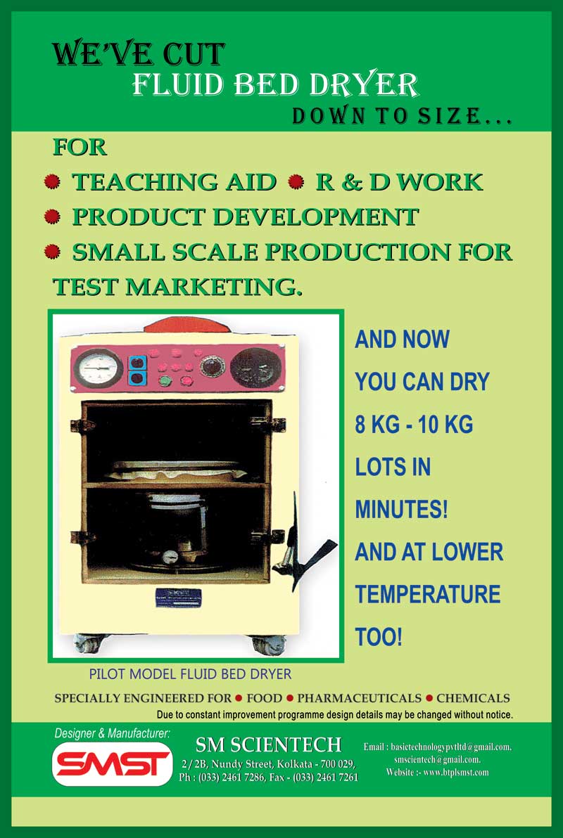 Pilot Model Fluid Bed Dryer