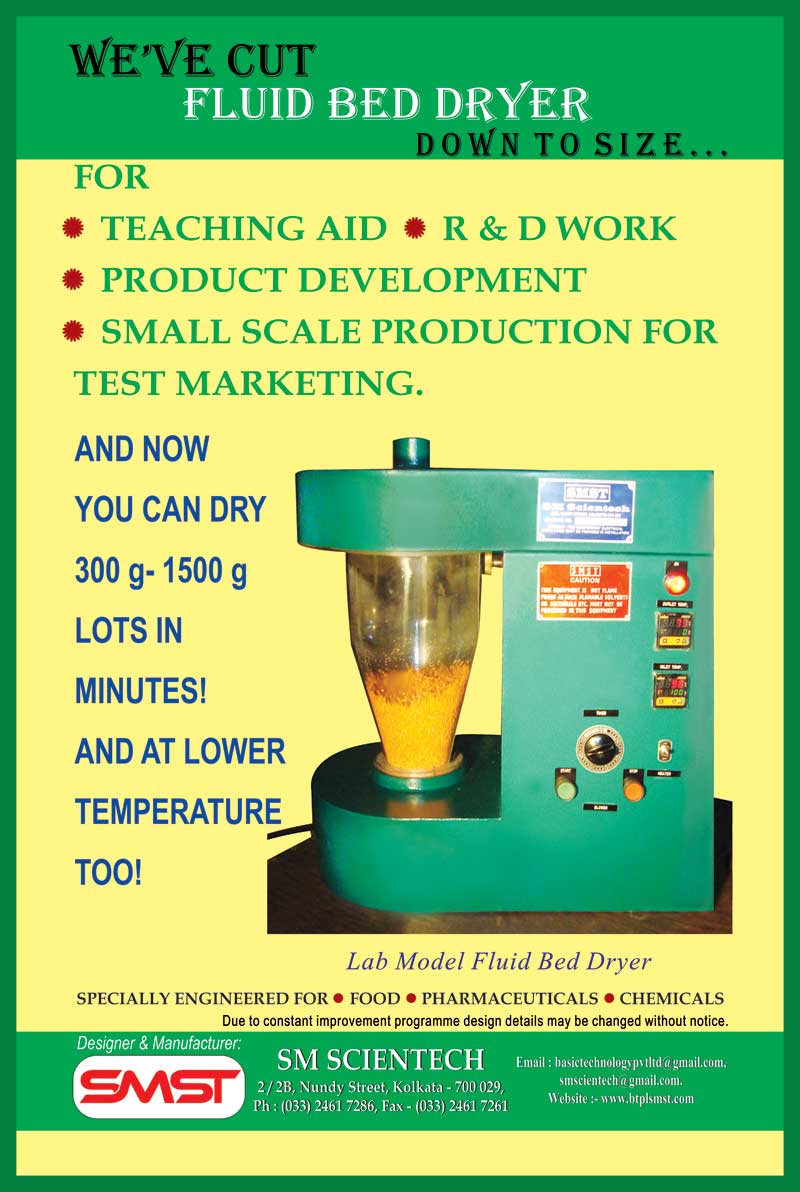 Semi Pilot Model Fluid Bed Dryer